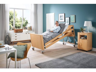 Polohovací postel Arminia IV – ukázka polohování zádové a nožní části