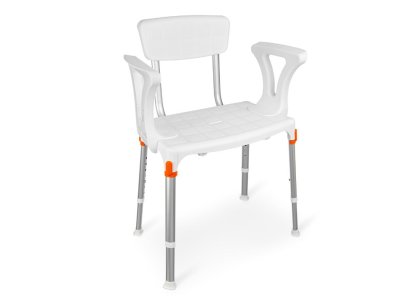 Sprchová židle s opěradlem a područkami - bílá