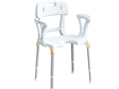 Židle do sprchy s výřezem a područkami