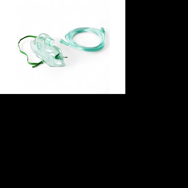 Kyslíková maska s drénem pro podávání kyslíku – měkký materiál, 2m hadička, univerzální připojení.